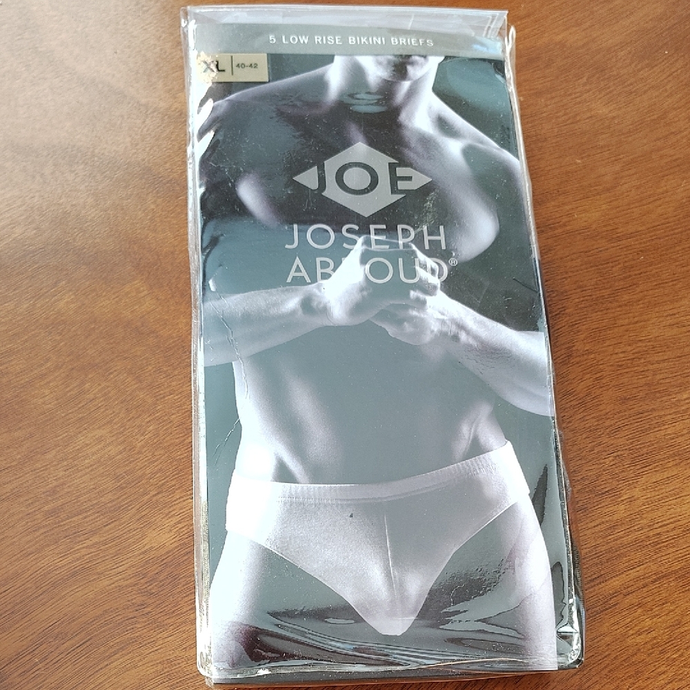 Joseph Abboud Men's Low Rise White Bikini Briefs Size XL 40-42 5 Pack
